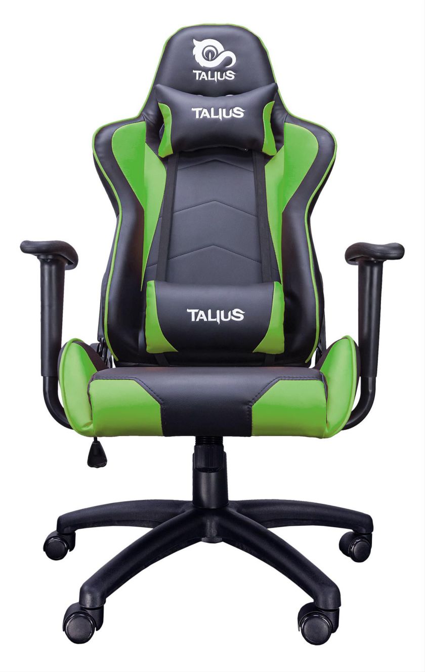 Silla Gamer Talius Gecko V2 Negra Y Verde Brazos Fijos